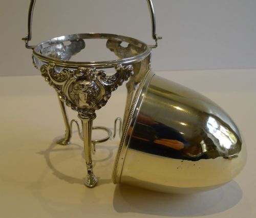 fig 1. Antique English Silver Plated & Gilt Sugar Basket c.1860