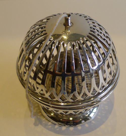 fig 1. Handsome Large Antique English Sterling Silver String Dispenser - 1906