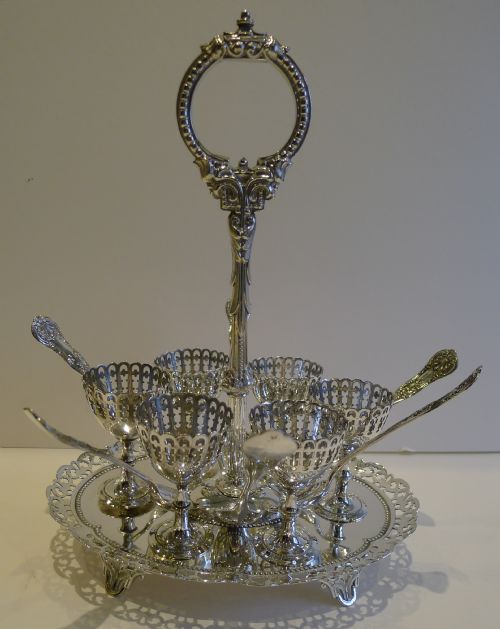 Antique English Silver Plated Egg Cruet - Reg. For 1872