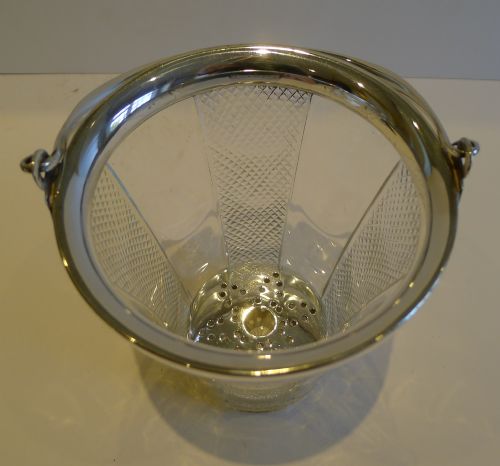 fig 2. Antique English Glass & Silver Plate Ice Bucket by John Grinsell c.1900