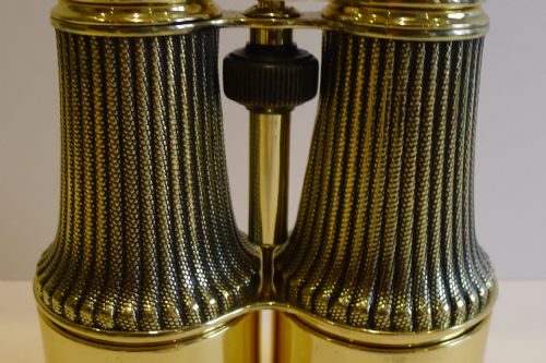 fig 1. Pair Antique English Brass Binoculars c.1900