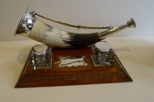 Magnificent & Unusual Antique English Inkstand / Inkwell C.1890