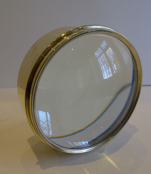 Brass Desk Magnifying Glass / Paperweight C.1910