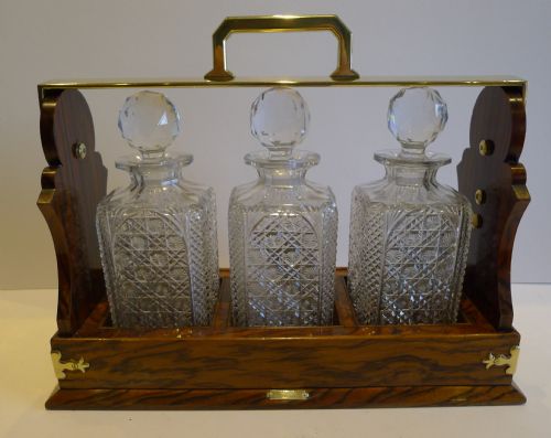 Top Quality Antique English Walnut Cased Betjemann's Tantalus C.1880