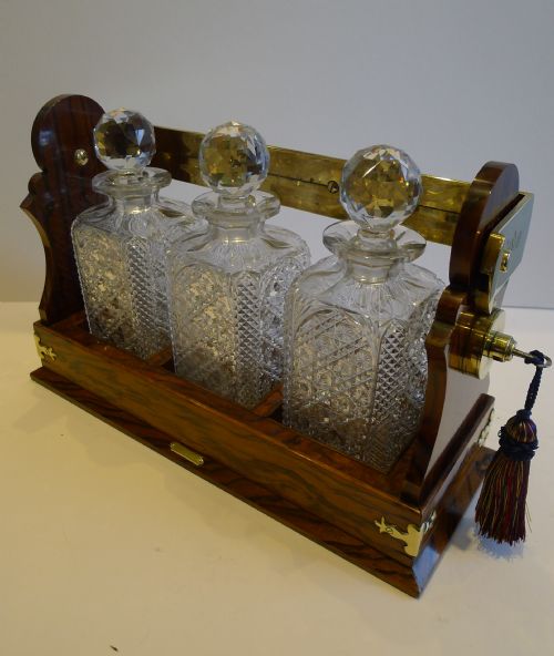 fig 2. Top Quality Antique English Walnut Cased Betjemann's Tantalus c.1880