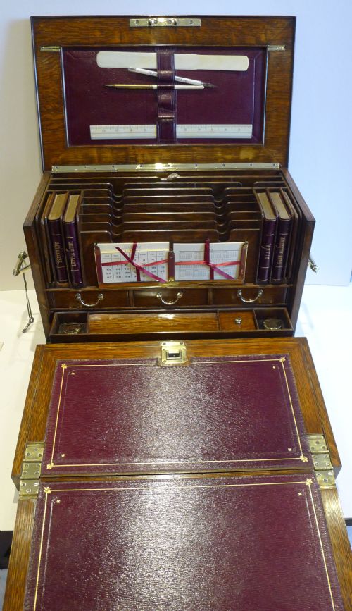 Magnificent & Grand Antique English Oak Stationery Cabinet C.1880

