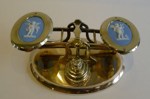 Antique English Postage / Letter Scales with Wedgwood Plaques C.1860