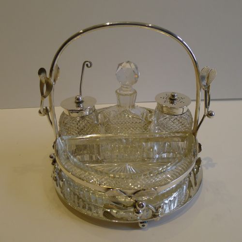 Antique English " Ye Mistletoe Bough " Cruet by Mappin & Webb; Reg'd for 1887