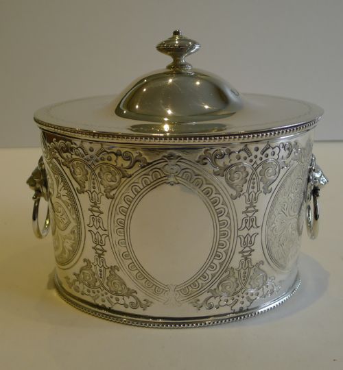 Antique English Silver Plated Tea Caddy C.1880
