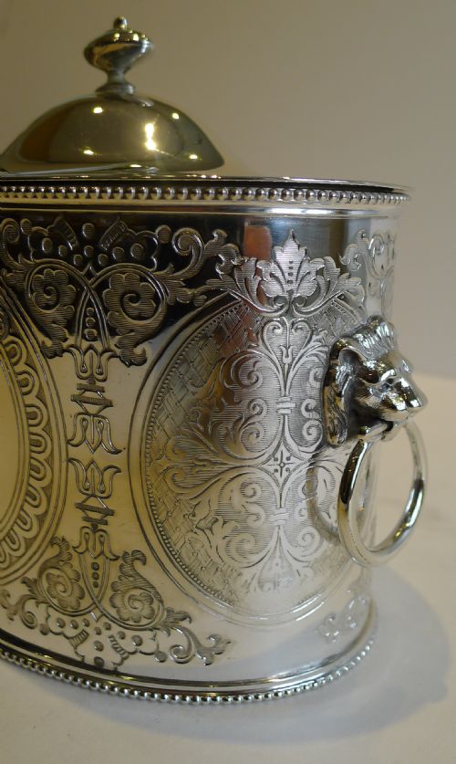 fig 1. Antique English Silver Plated Tea Caddy c.1880