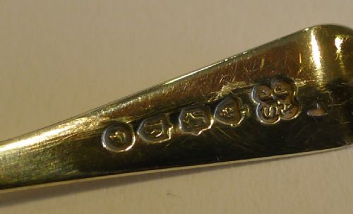 BOXED SET ANTIQUE ENGLISH STERLING SILVER OPEN SALTS SPOONS 1881 - ADDITIONAL PHOTO 4