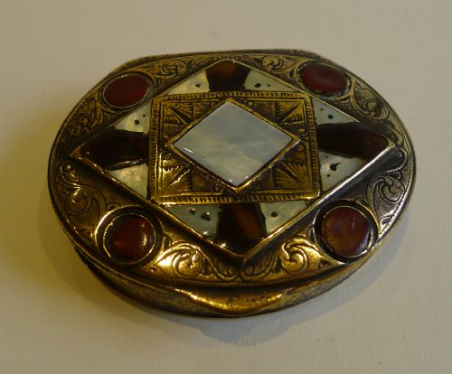 Antique English Inlaid 17th Century Bronze Snuff Box C.1680