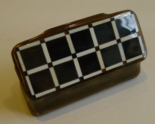 Antique English Horn & Ivory Snuff Box C.1840/1850
