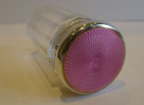 Sterling Silver & Guilloche Enamel Jar by Finnigans - 1921