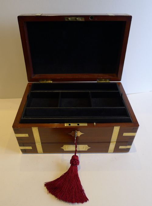 Antique Military / Campaign Style Jewelry Box C.1840