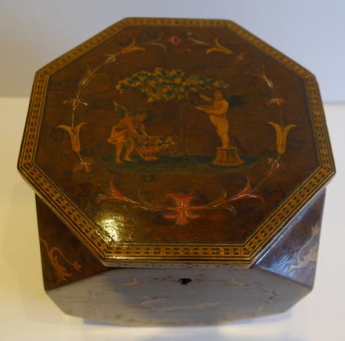 fig 1. Charming & Unusual Antique Italian Sorrento Tea Caddy c.1880