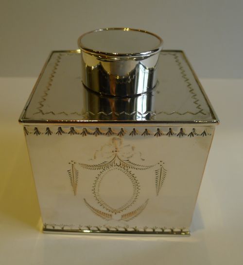 Scottish Sheffield Plate Tea Caddy by Alexander Scott of Glasgow C.1920