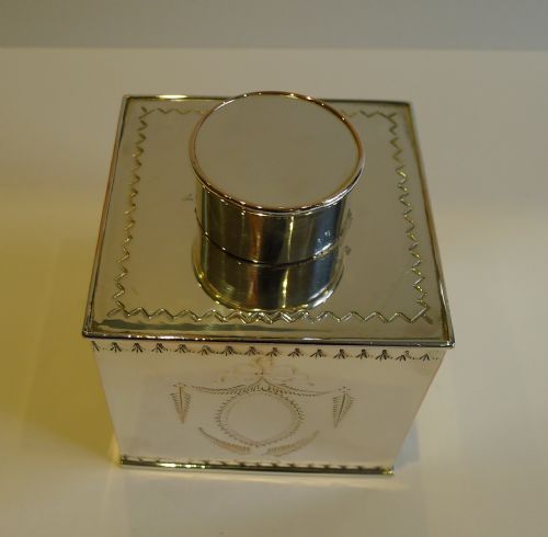 fig 1. Scottish Sheffield Plate Tea Caddy by Alexander Scott of Glasgow c.1920