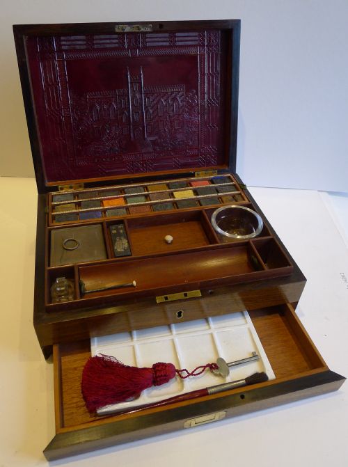 Antique English Artist's Watercolour Box - J. Newman's - C.1830
