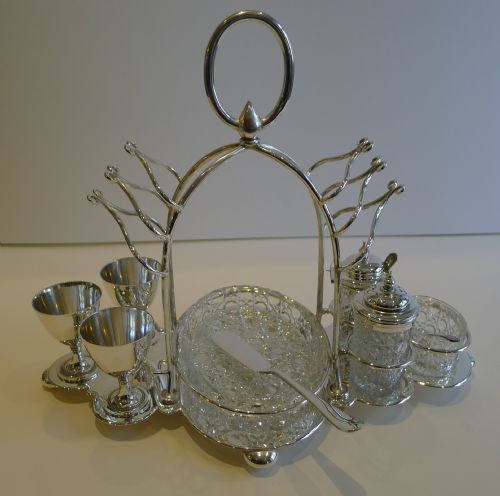Antique English Silver Plated Breakfast Cruet by Mark Willis C.1880
