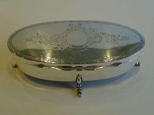English Sterling Silver Jewellery Box - Birmingham 1919