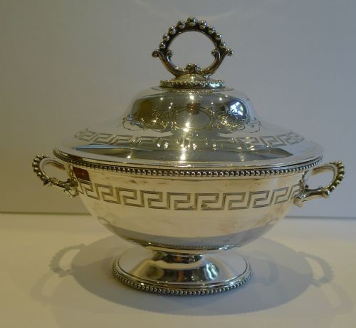 Small Antique English Silver Plated Tureen by William & George Sissons