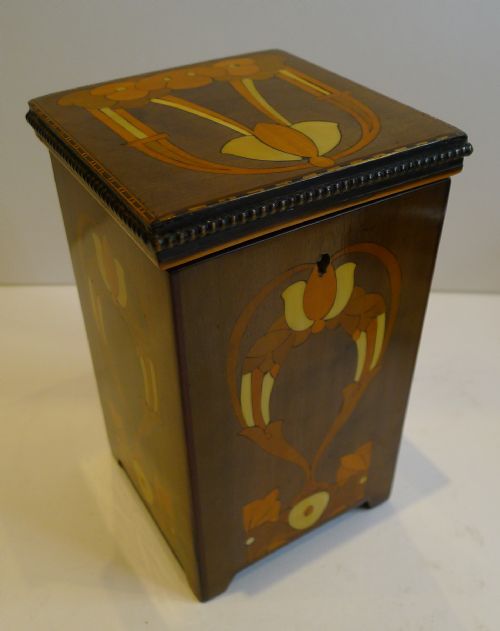 RARE ANTIQUE ART NOUVEAU TEA CADDY C1910