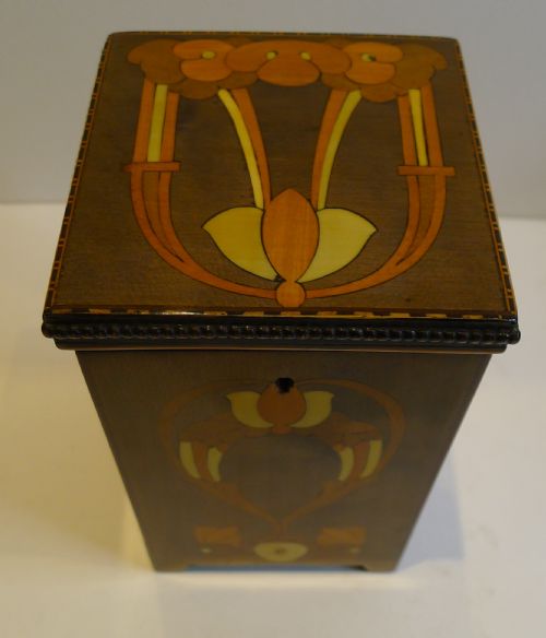 RARE ANTIQUE ART NOUVEAU TEA CADDY C1910 - ADDITIONAL PHOTO 1