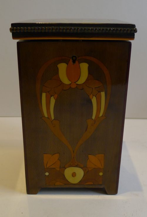 RARE ANTIQUE ART NOUVEAU TEA CADDY C1910 - ADDITIONAL PHOTO 2