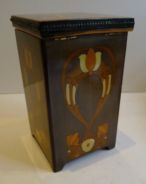 RARE ANTIQUE ART NOUVEAU TEA CADDY C1910 - ADDITIONAL PHOTO 4