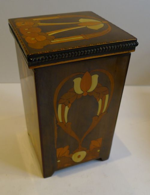 RARE ANTIQUE ART NOUVEAU TEA CADDY C1910 - ADDITIONAL PHOTO 5