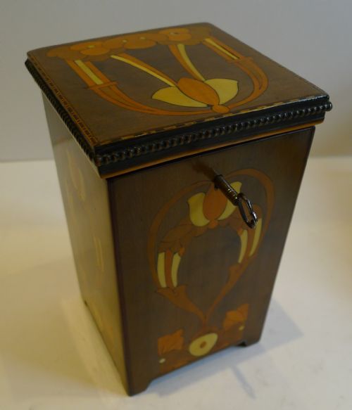 RARE ANTIQUE ART NOUVEAU TEA CADDY C1910 - ADDITIONAL PHOTO 8