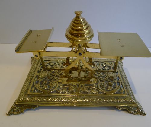 fig 1. Antique English Brass Postal or Letter Scale c.1880