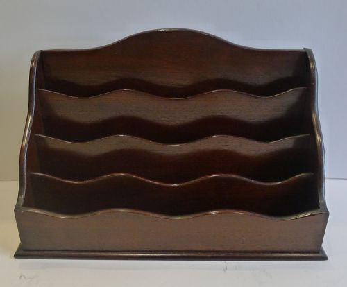 Antique French Mahogany Letter Rack / Stationery Holder C.1900
