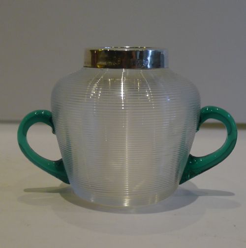 Unusual Antique English Threaded Glass Match Strike - 1907