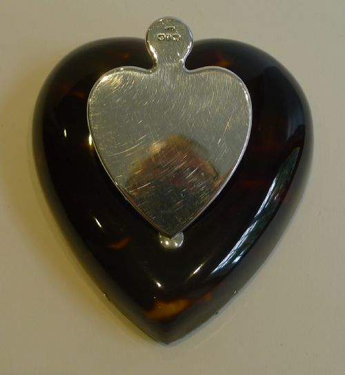 fig 1. Antique English Heart Shaped Tortoiseshell & Sterling Silver Letter Clip - 1893