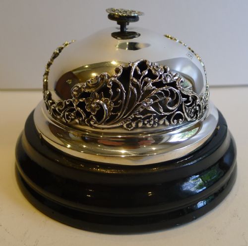 Outstanding Antique English Sterling Silver Counter / Desk Bell by William Comyns