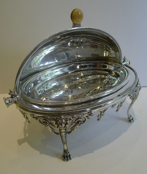fig 1. Magnificent Antique English Revolving Breakfast Dish by Elkington - 1871