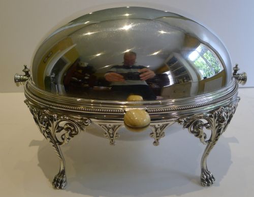 Magnificent Antique English Revolving Breakfast Dish by Elkington - 1871