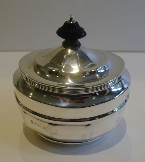 fig 1. Antique English Sterling Silver Tea Caddy - London 1899
