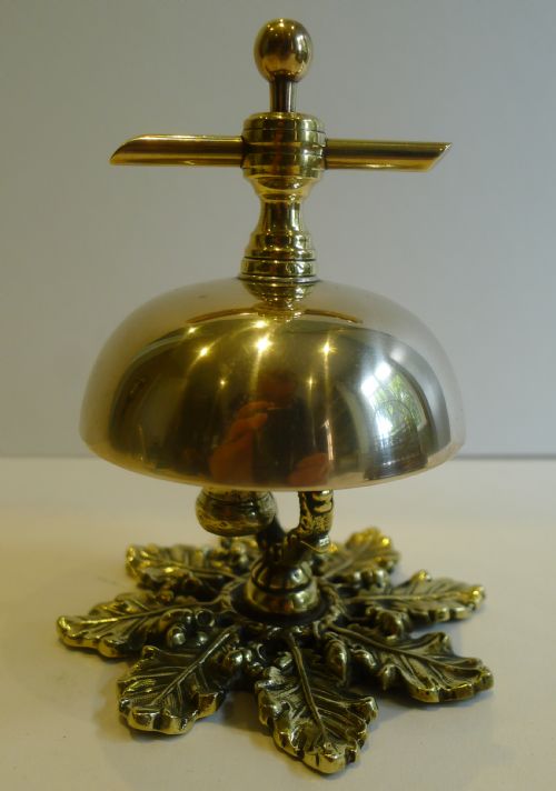 Antique English Brass Counter / Desk Bell C.1880