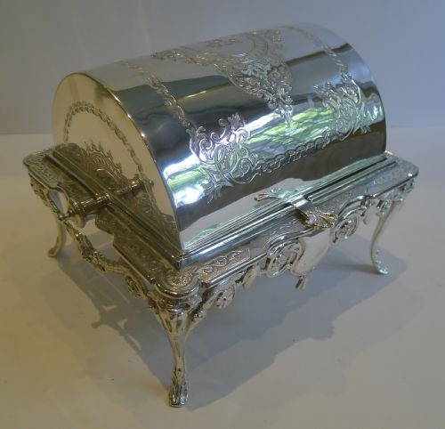 Stunning Antique English Revolving Butter Dish in Silver Plate C.1880