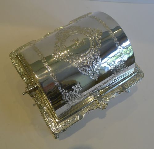 fig 1. Stunning Antique English Revolving Butter Dish In Silver Plate c.1880