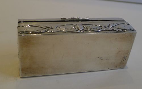 fig 1. Antique English Sterling Silver Ring Box For Five Rings - Angels by William Comyns