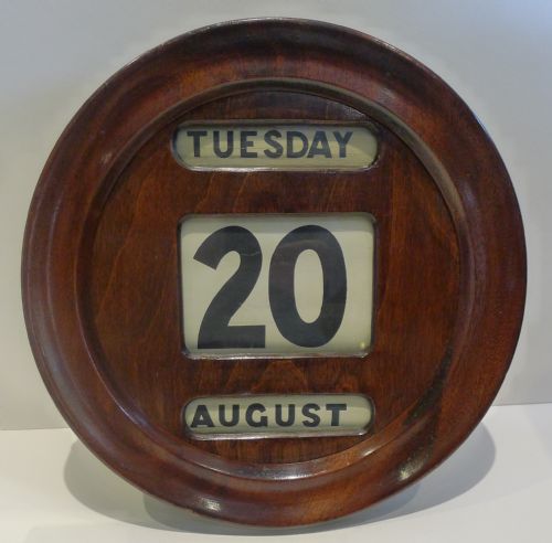 Large Antique English Mahogany Wall Hanging Perpetual Calendar C.1900