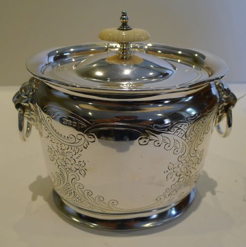 Top Quality Antique English Biscuit Box by Walker & Hall C.1890