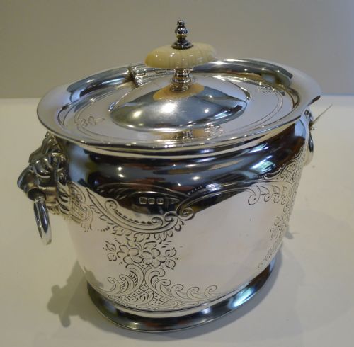 fig 1. Top Quality Antique English Biscuit Box by Walker & Hall c.1890