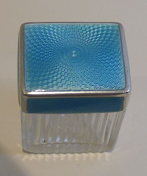 Pretty Small Sterling Silver and Guilloche Enamel Lidded Box
