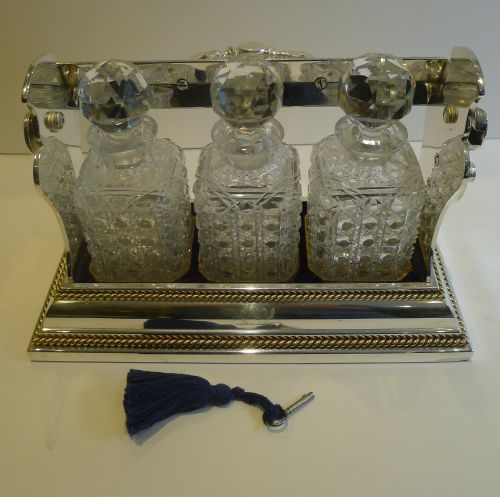 fig 2. Antique English Betjemann's Silver Plate and Gilded Tantalus Dated 1890