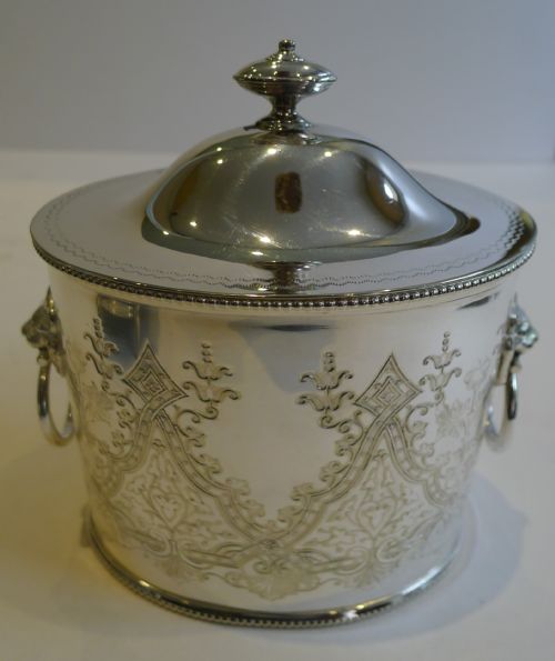 Antique English Silver Plated Tea Caddy by Joseph Hirons, Henry Hodson Plante & Co.